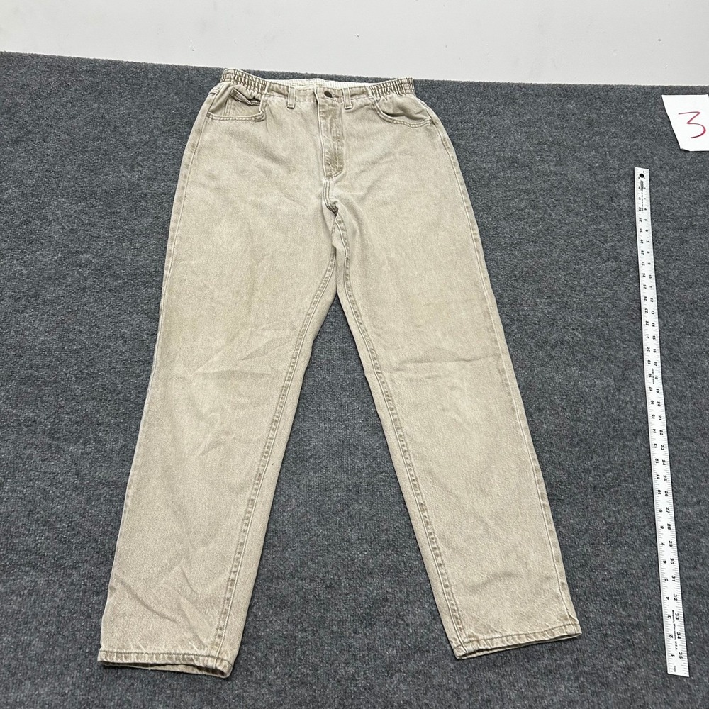 Lee Jeans Mens Size 28 Tan Straight Leg Elastic Waist Cotton Casual Denim Pants